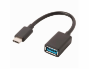 Nedis CCGP61710BK02 - USB 3.0 Kabel | Typ-C Zástrčka - A Zásuvka | 0,15 m | Černá barva