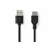 Nedis CCGB60010BK20 - USB 2.0 kabel | A Zástrčka - A Zásuvka | 2 m | Černá barva