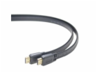 PremiumCord HDMI High Speed + Ethernet plochý kabel, zlac...