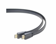 PremiumCord HDMI High Speed + Ethernet plochý kabel, zlacené konektory, 1,5m