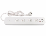 IMMAX NEO LITE SMART chytrý prodlužovací přívod/ 4x FR zásuvka/ 3x USB/ 1x USB-C/ Power delivery/ Wi-Fi/ bílý/ TUYA