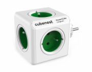 Cubenest Powercube Original,  5× zásuvka, bílá/zelená, dětská pojistka, uzemnění, max. 16A/250V~3680W/50-60Hz
