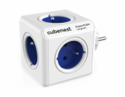 Cubenest Powercube Original,  5× zásuvka, bílá/modrá, dětská pojistka, uzemnění, max. 16A/250V~3680W/50-60Hz