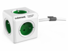 Cubenest Powercube Extended, 5× zásuvka, 1,5 m,  bílá/zel...