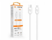 ALIGATOR Datový kabel POWER 3A, USB-C/microUSB bílý
