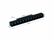 Lampa modulovaná magnetická, 12 W, LED, 3000 - 6000 °K