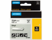 Dymo Rhino Band IND, Vinyl 12 mm x 5,5 m cerna na bile