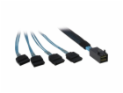 Inter-Tech Kabel SFF 8643 > 4x SATA (černo-modrý, 0,5 met...