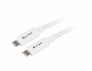 Sharkoon Kabel USB 3.2 Gen 2, USB-C samec - USB-C samec (bílý, 0,5 metru)