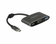 USB 3.2 Gen 1 Adapter, USB-C Stecker > USB-A + USB-C Buchse + VGA Buchse