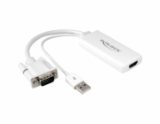 DeLOCK USB 2.0 adaptér, USB-A + VGA samec > HDMI samice