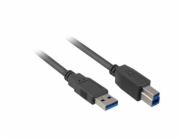 Sharkoon Kabel USB 3.2 Gen 1, USB-A samec na USB-B samec (černý, 1 metr)