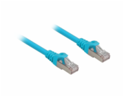 Sharkoon patch kabel RJ45 Cat.6a SFTP (modrý, 50 cm, LSOH (bez halogenů))