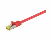Goobay Propojovací kabel RJ-45 Cat 6.a S/FTP (PIMF), s kabelem Cat.7 (červený, 1,5 metru, 500 MHz)