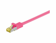 Goobay Propojovací kabel RJ-45 SFTP, s kabelem Cat 7 (růžový, 2 metry, 500 MHz)