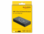 DeLOCK Externí kryt pro M.2 NVMe PCIe SSD se SuperSpeed USB 20 Gbps (USB 3.2 Gen 2x2) zásuvka USB Type-C, kryt disku