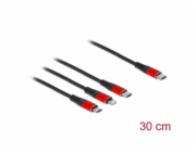 USB Ladekabel, USB-C Stecker > Micro-USB + USB-C + Lightning Stecker