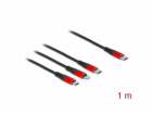 USB Ladekabel, USB-C Stecker > Micro-USB + USB-C + Lightn...