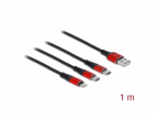DeLOCK USB nabíjecí kabel, USB-A zástrčka > 2x USB-C + Li...