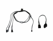 Alphacool digitální RGB LED Y-kabel 3cestný s JST konektorem (černý, 60 cm)