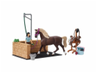 Schleich Horse Club Wash Station s Emily & Lunou