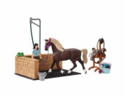 Schleich Horse Club Wash Station s Emily & Lunou