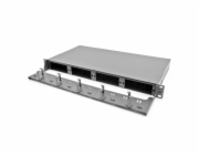 DeLOCK 19" patchpanel s optickými vlákny HD (vysoká hustota) 1U (černý, pro kazety HD nebo adaptérové panely s optickými vlákny)