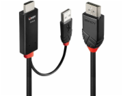 Lindy adaptérový kabel HDMI > DisplayPort (černý/červený, 2 metry)
