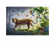 Dřevěné puzzle Tygr v džungli