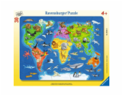 Dětská puzzle mapa světa se zvířátky