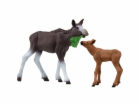 Schleich Wildlife Losí kráva s teletem