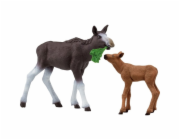 Schleich Wildlife Losí kráva s teletem