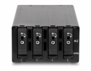 DeLOCK Slim Bay hot-swap rámeček pro 4 x M.2 NVMe SSD s konektorem Slim SAS SFF-8654