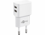 Goobay Duální nabíjecí sada Micro-USB 18 wattů (bílá, 2,4 A, 1metrový kabel USB-A > Micro-USB)