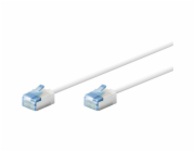 Goobay Ultraflexibilní tenký patch kabel Cat.6a, U/UTP (bílý, 10 metrů, extra krátké konektory)