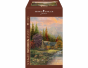 Dřevěné puzzle Schmidt Spiele Thomas Kinkade Studios: horské pozadí s potokem