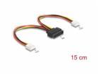 DeLOCK kabel napájecího adaptéru SATA 15 pin samec > 2x f...