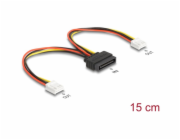 DeLOCK kabel napájecího adaptéru SATA 15 pin samec > 2x floppy 4 pin samice