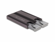 DeLOCK Externí kryt USB Type-C Dual Combo pro 2 x M.2 N, kryt disku