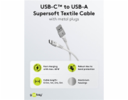 textilní kabel goobay Supersoft USB 2.0, zástrčka USB-A > zástrčka USB-C