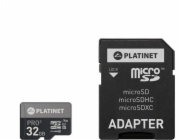 PLATINET microSDHC  SECURE DIGITAL + ADAPTER SD 32GB class10 UIII 90MB/s [44003]