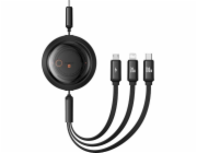 Rychlonabíjecí kabel 3v1 Baseus Free2Draw USB-C na USB-C/Lightning/Micro 100W, 1,1 m (černý)