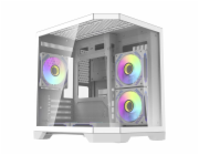 Počítačová skříň Darflash FT350 + 5 ventilátorů aRGB (bílá)