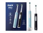 Oral-B Pro 1 PRO1CRSDUO elektrický zubní kartáček Dospělý Oscilačně rotační kartáček Černá, Tyrkysová, Bílá