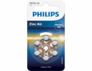 1x6 Philips Zinc-Air PR41 / 312 Hörgeräte Batterie