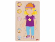 Goki Dřevěné puzzle Lidské tělo - holka