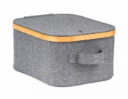 Úložný box G21 24 x 30 x 15 cm, bambusový s víkem, šedý