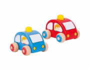 Goki Dřevěné autíčko se žlutou houkačkou 1 ks