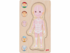 Goki Dřevěné puzzle Lidské tělo - kluk