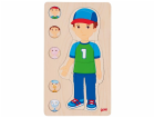 Goki Dřevěné puzzle Lidské tělo - kluk